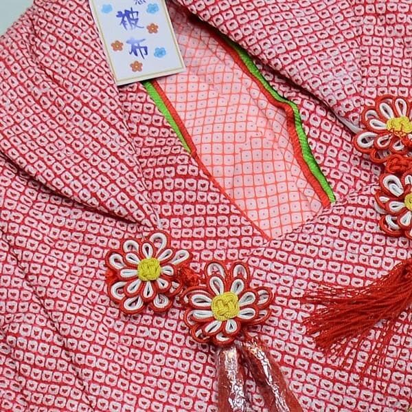 七五三 三歳 女児 被布着物セット 正絹 総絞り 夢想 お仕立て無料