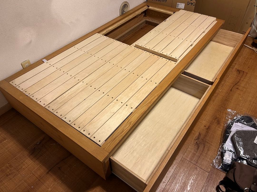 無印良品　収納ベッド　シングル　オーク