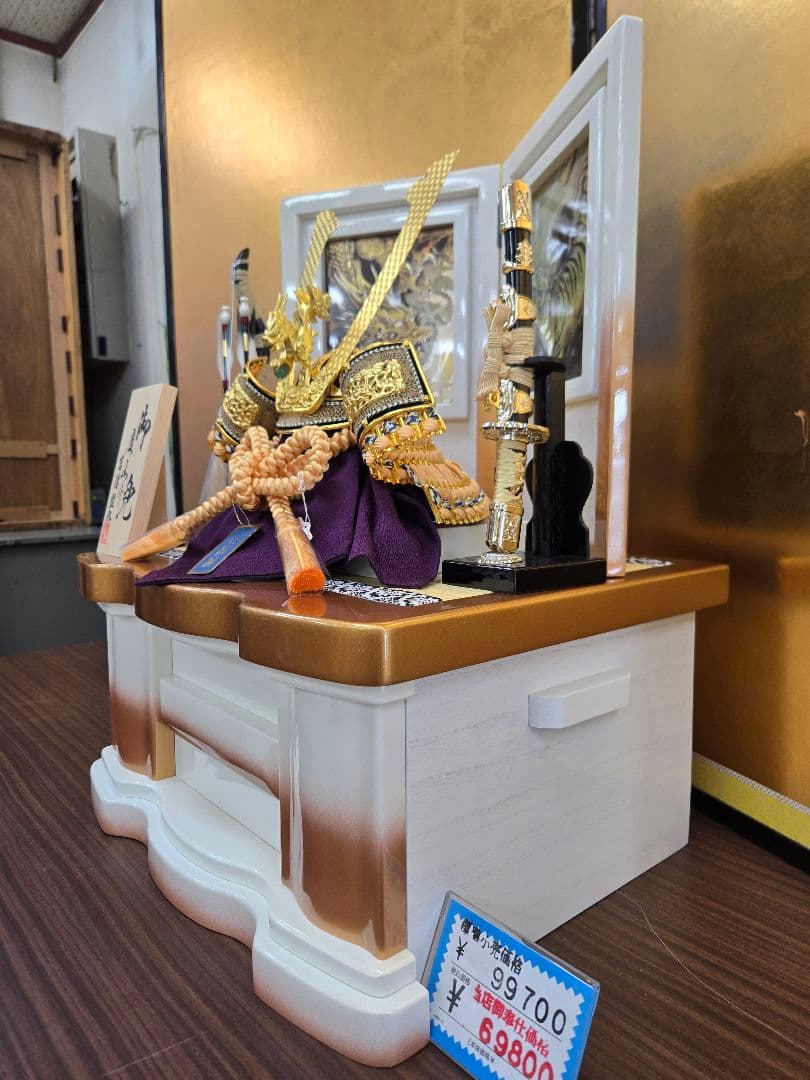 【展示品限り】五月人形　兜　鍬形　収納飾り　※閉店セール　S34