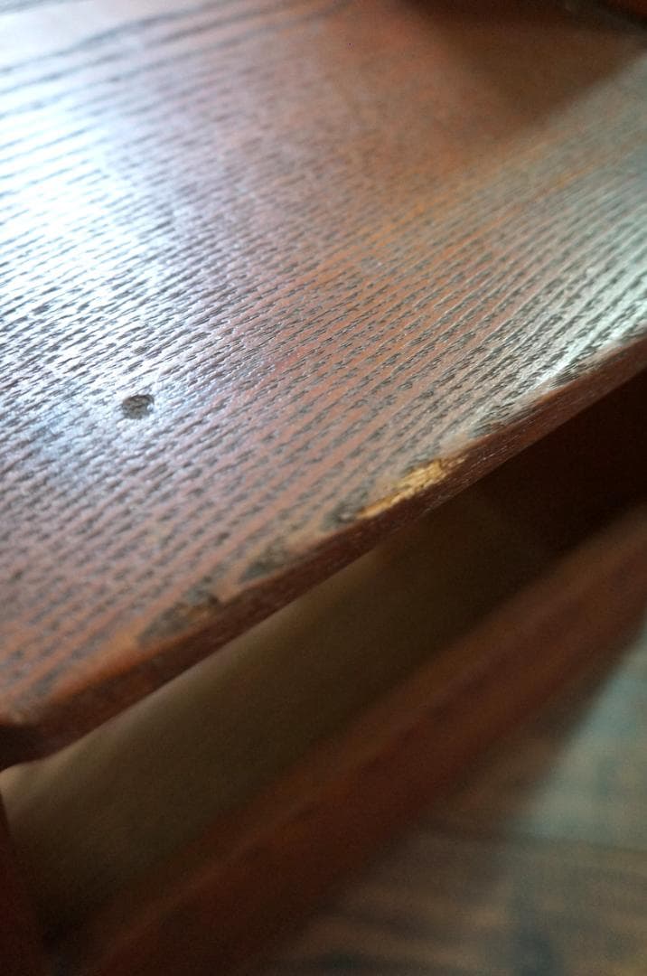 昭和レトロ・木製・踏み台・階段・2段・飾り台・ディスプレイ台・収納スペース有り