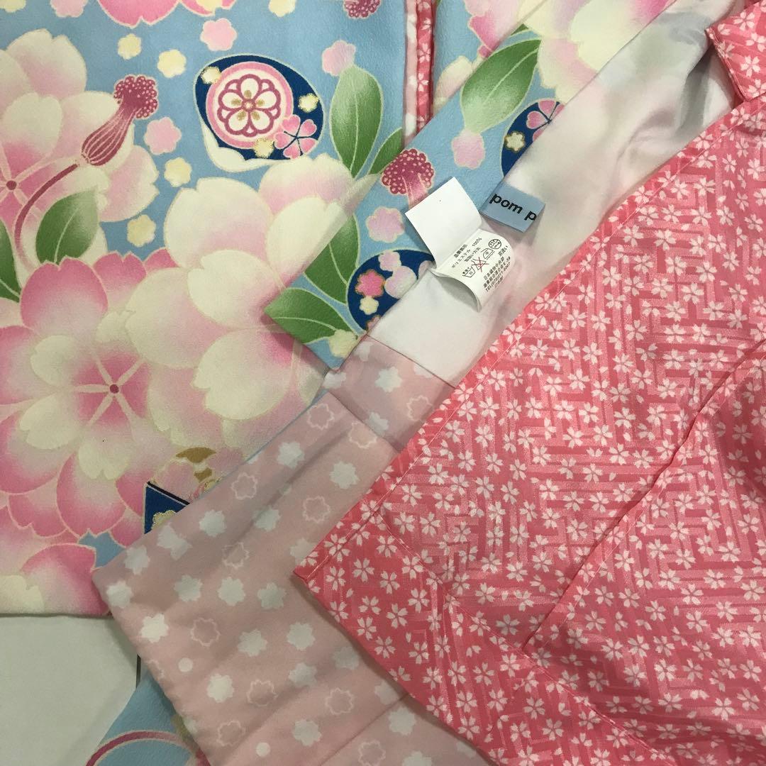 舞妓さん　爽やか水色　だらり帯　テリア　うさぎ　八重桜　ポンポネット