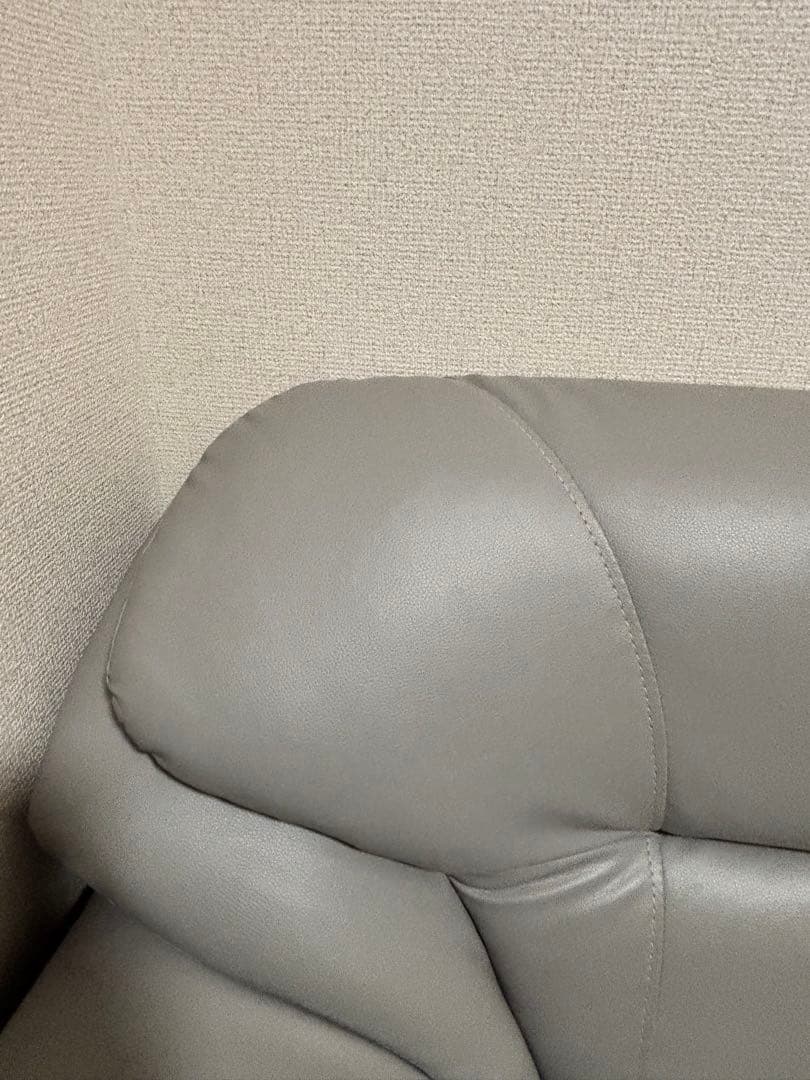 ソファ 2人掛け グレー 合皮 レザー 布製 二人掛け ローソファ Gino