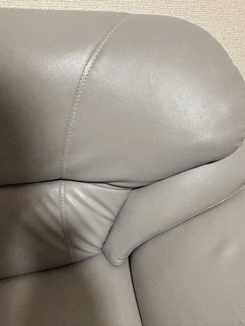 ソファ 2人掛け グレー 合皮 レザー 布製 二人掛け ローソファ Gino