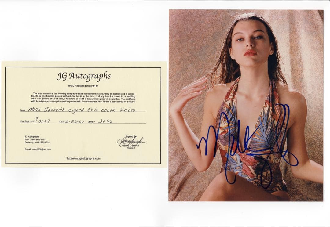 ミラ・ジョヴォヴィッチ 水着姿 直筆サイン入り写真 - メルカリ
