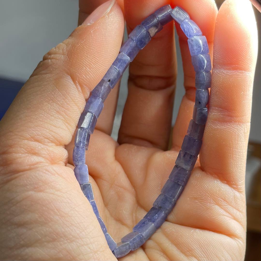 天然石ブレスレット·バングル　タンザナイト　紫シラー　5.5mm 13-14.5