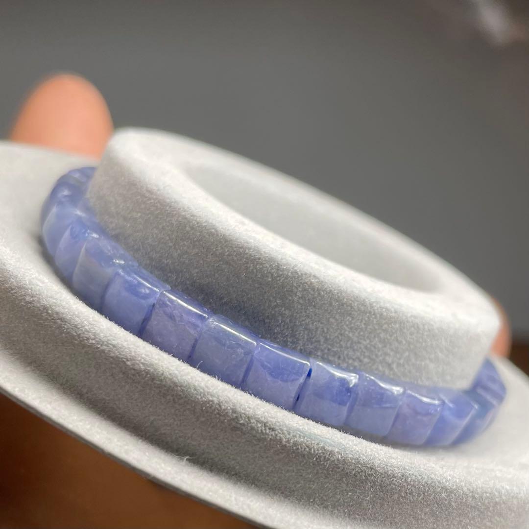 天然石ブレスレット·バングル　タンザナイト　紫シラー　5.5mm 13-14.5
