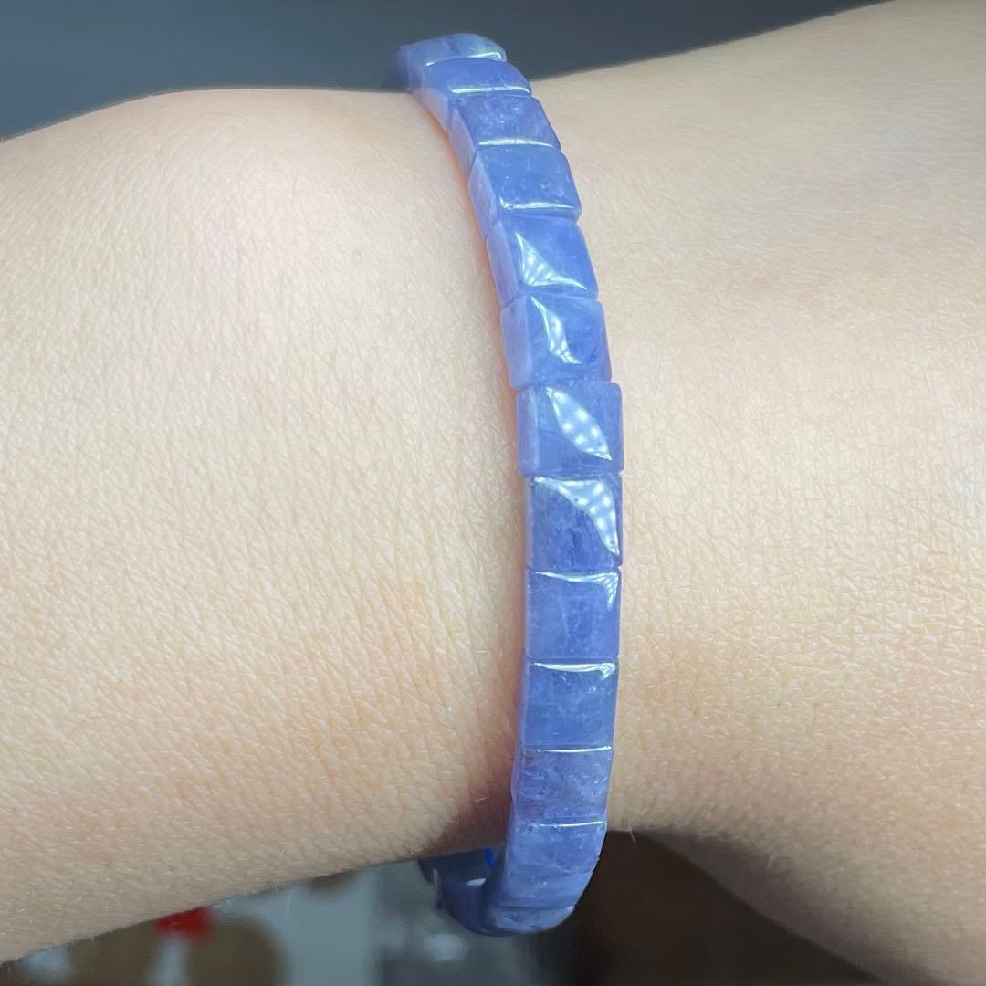 天然石ブレスレット·バングル　タンザナイト　紫シラー　5.5mm 13-14.5