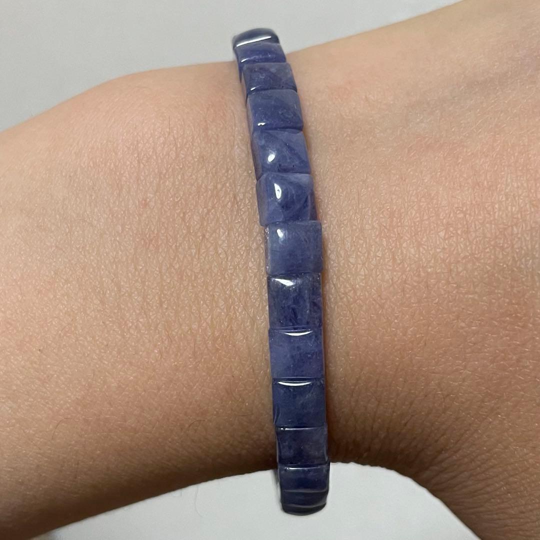 天然石ブレスレット·バングル　タンザナイト　紫シラー　5.5mm 13-14.5
