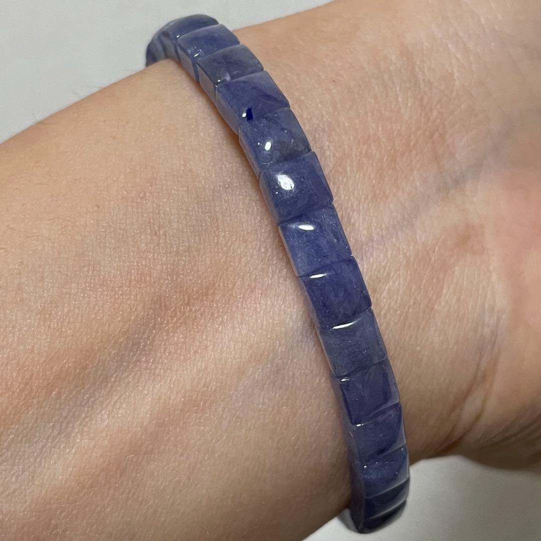 天然石ブレスレット·バングル　タンザナイト　紫シラー　5.5mm 13-14.5