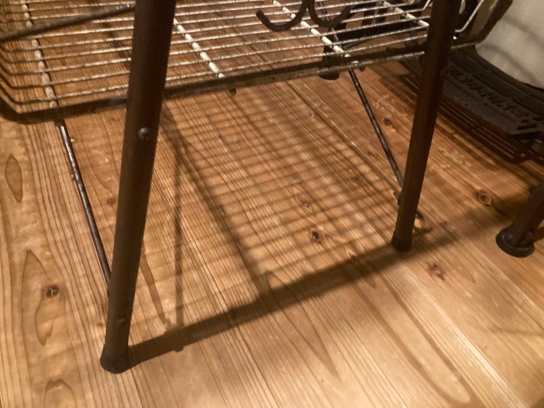 昭和レトロ　大型ワイヤーラック4段仕様　ジャンクガーデニング　シャビーラック13