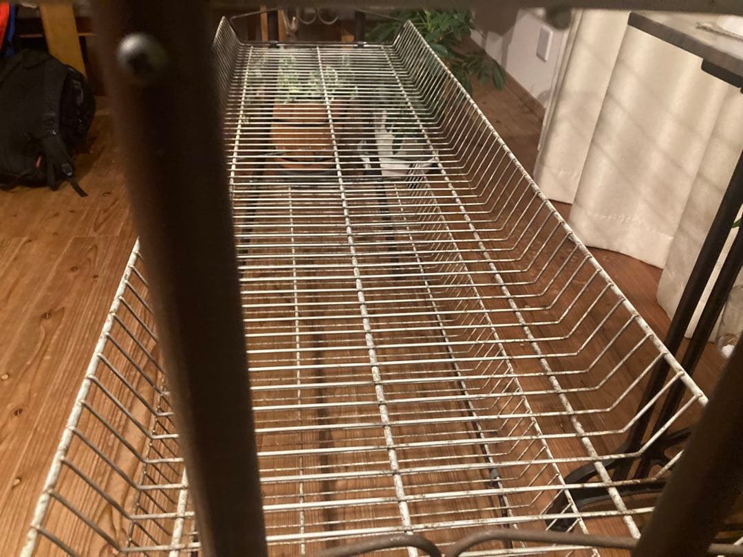 昭和レトロ　大型ワイヤーラック4段仕様　ジャンクガーデニング　シャビーラック13
