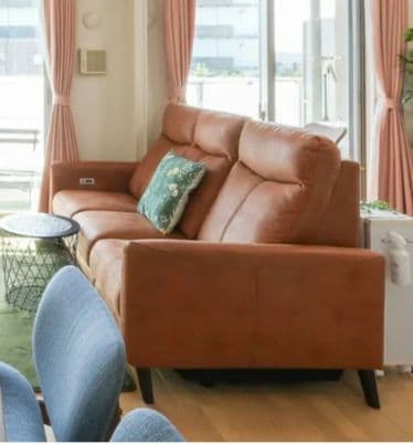 3人掛け 電動 リクライニング ソファ キャメル