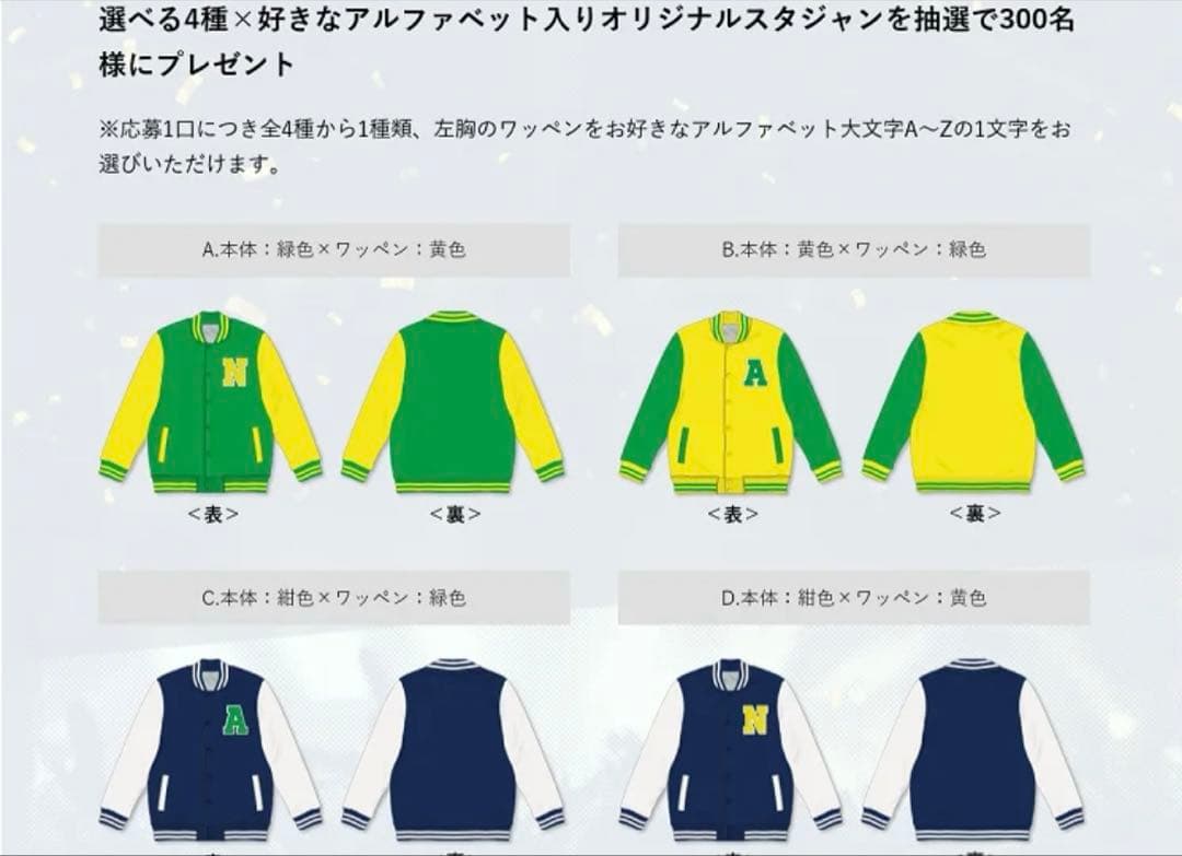 二宮和也　NANOX×ソフラン　オリジナルスタジャンワッペン（N）