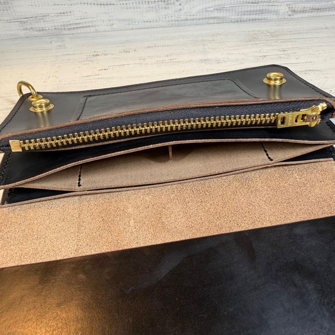 トラッカーウォレット ロング3層】クロムエクセル universal ゴールド