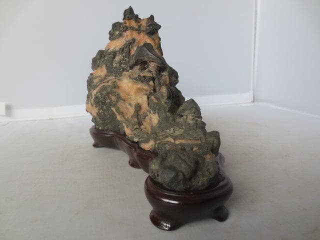 R7/09/5-12　八瀬　桃源石　巌上茅舎　龍石台座　幅18㎝