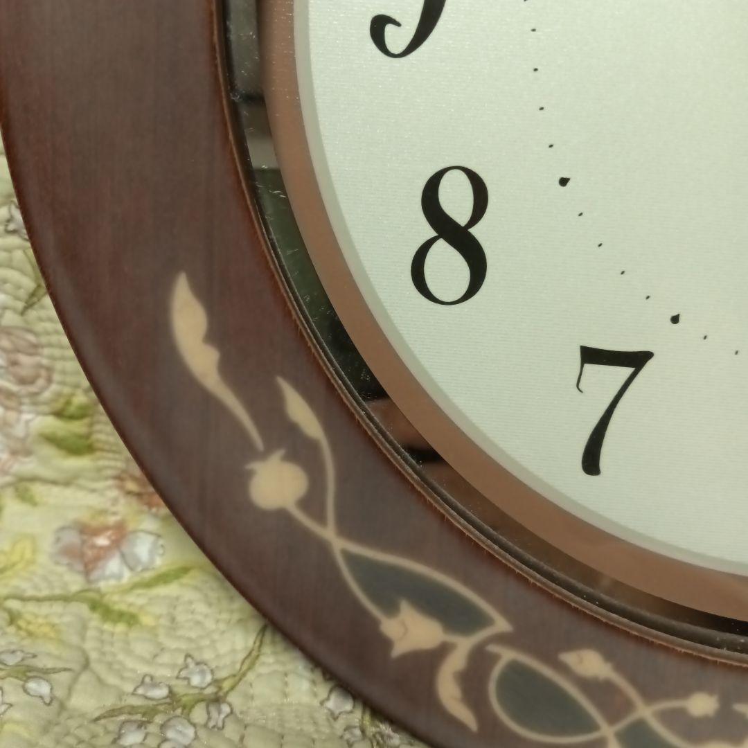 SEIKO 装飾 掛時計 ブラウン 木象嵌 アンティーク調 ヨーロピアン調 時計