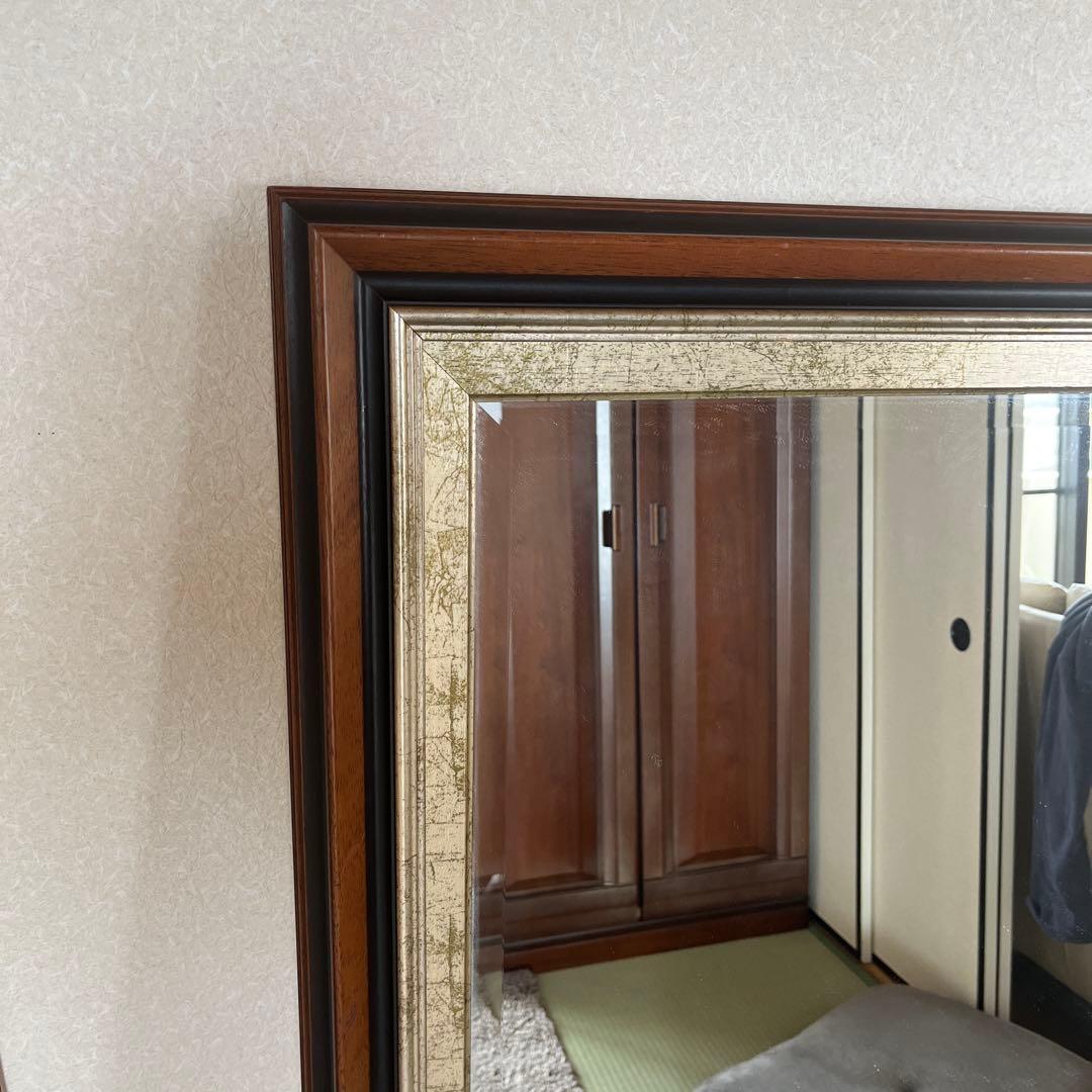 イタリア製　アンティーク　壁掛けウォームミラー　姿見　大型鏡