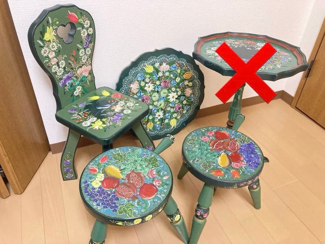 【気まぐれ価格‼️】トールペイント 飾り台 サイドテーブル 壁掛け