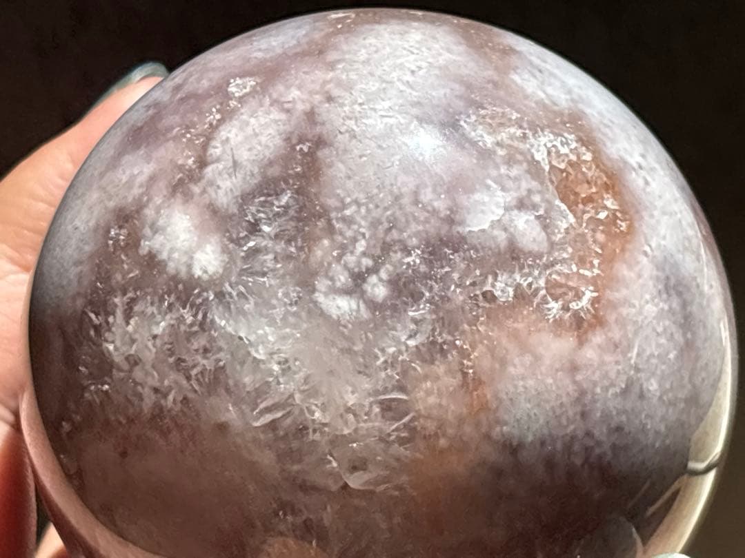 《高品質＊虹入りピンクアメジスト＆桜瑪瑙スフィア》