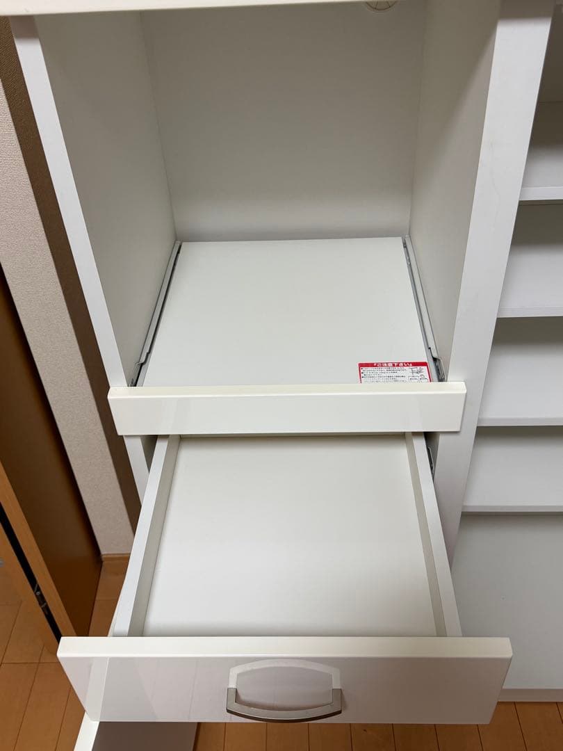 ニトリ ホワイト キッチン収納 引き出し付き