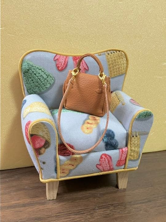 ★ハンドメイド★ミニチュア 2wayバッグ キャメル ドールアウトフィット