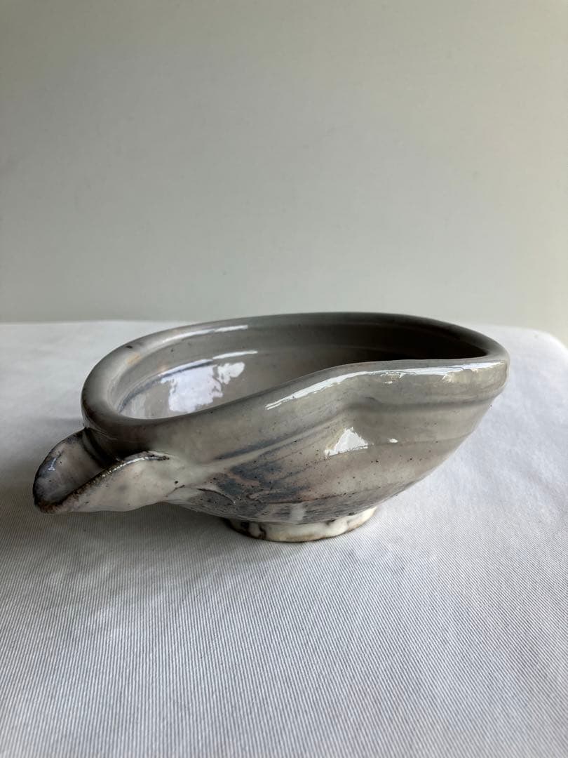 粉引き片口３個　陶器鉢ボウル　白泥化粧掛け　酒器ピッチャー　粉青沙器