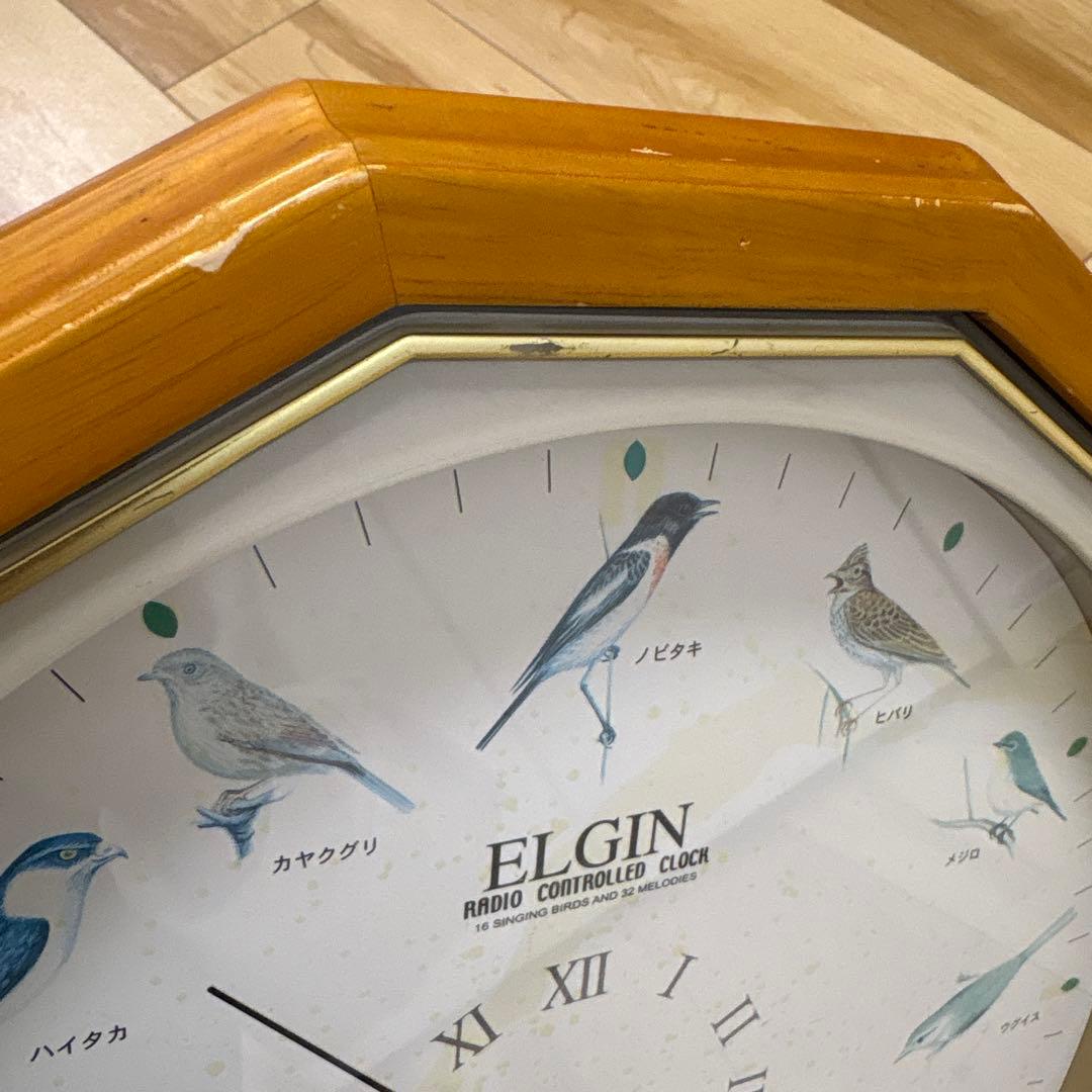 エルジン 壁掛け時計 メロディ時計 電波時計 野鳥 - メルカリ