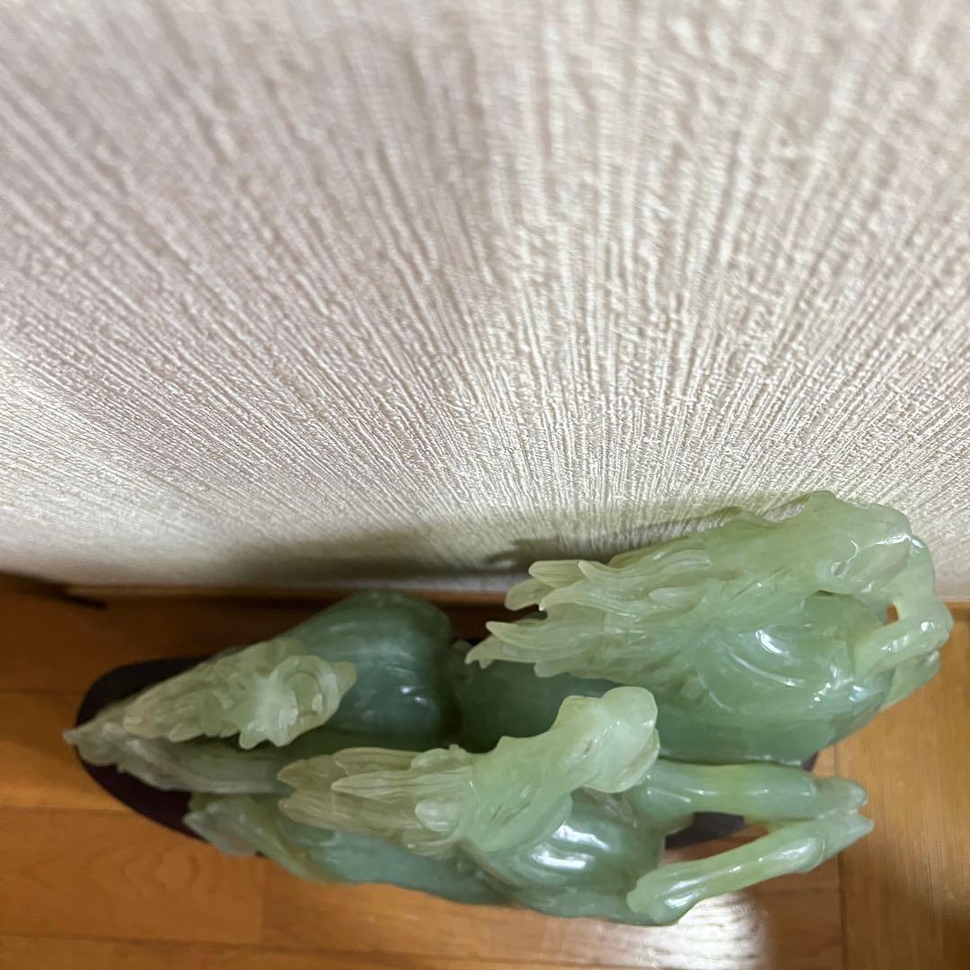 超希少/超巨大!! 中国美術 翡翠 ヒスイ 翔馬 跳ね馬 置き物 成功 馬3頭