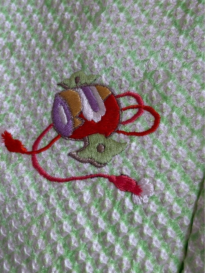 セット　七五三　３歳女の子　比翼仕立きもの　しぼり被布　オレンジ花柄　7051