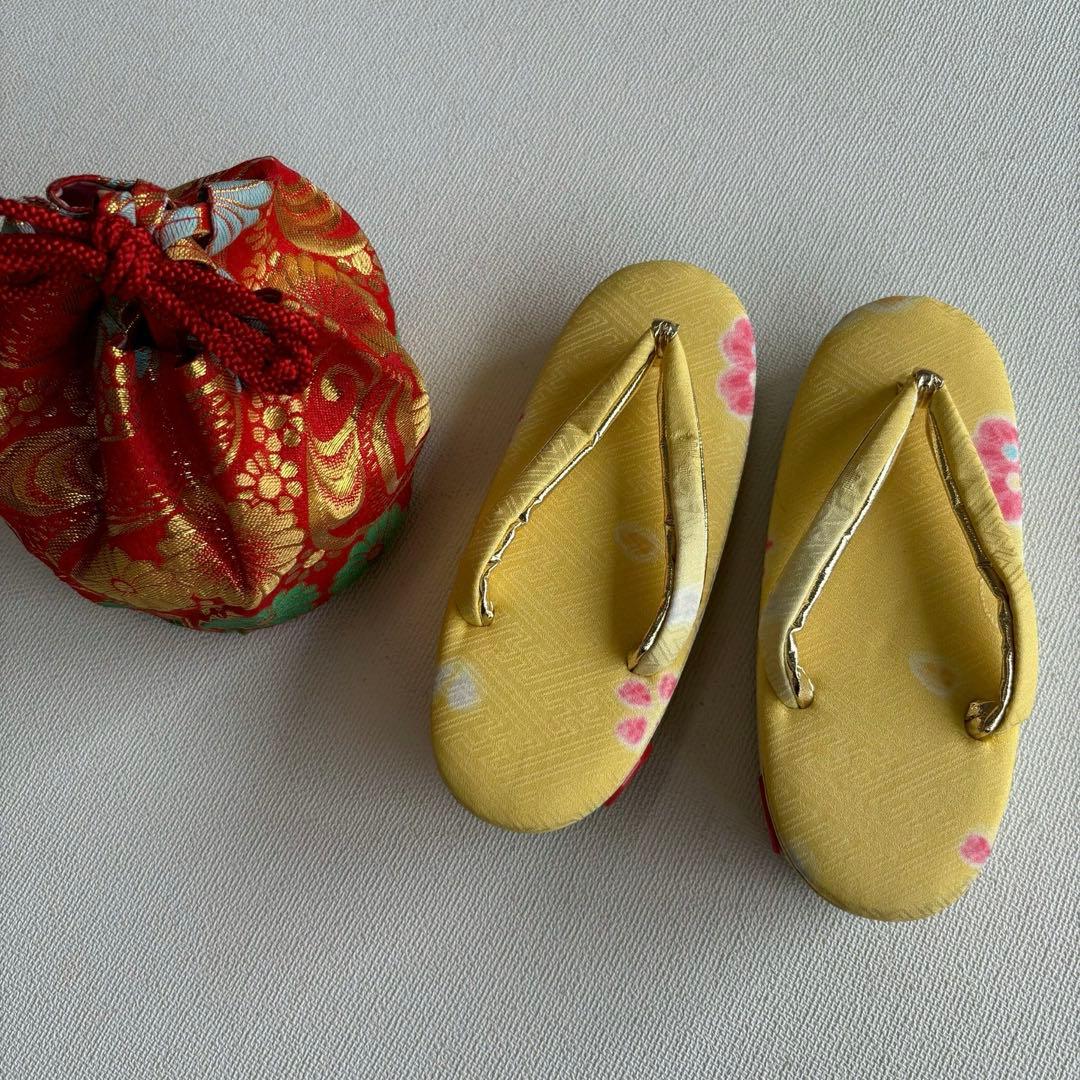 セット　七五三　３歳女の子　比翼仕立きもの　しぼり被布　オレンジ花柄　7051