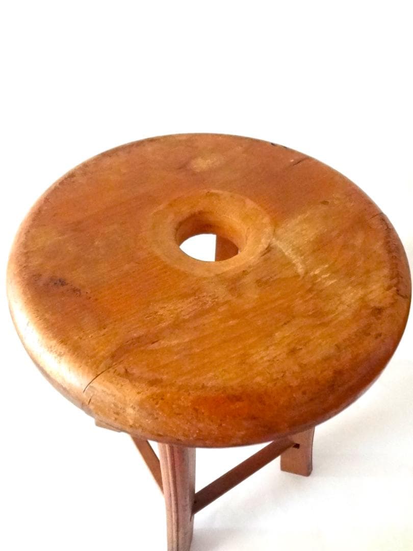 アンティーク　椅子　組紐台　木製品　天然素材　ヴィンテージ　古道具　昭和レトロ