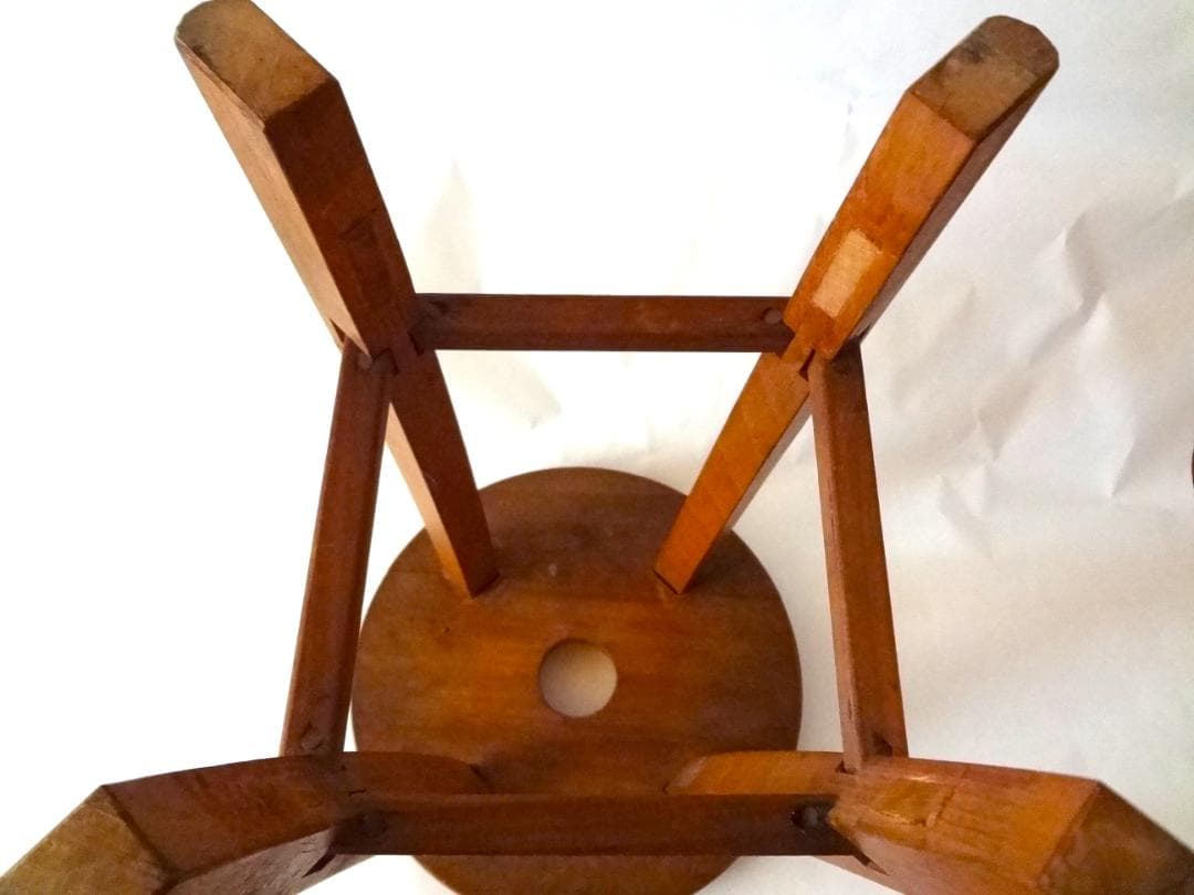 アンティーク　椅子　組紐台　木製品　天然素材　ヴィンテージ　古道具　昭和レトロ