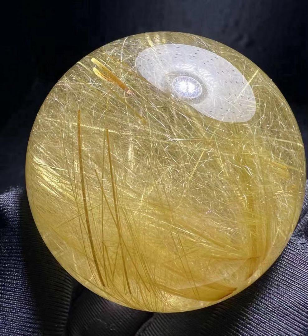 ⭐︎【天然】ゴールド ルチル クオーツ 置物 51.8mm 195g