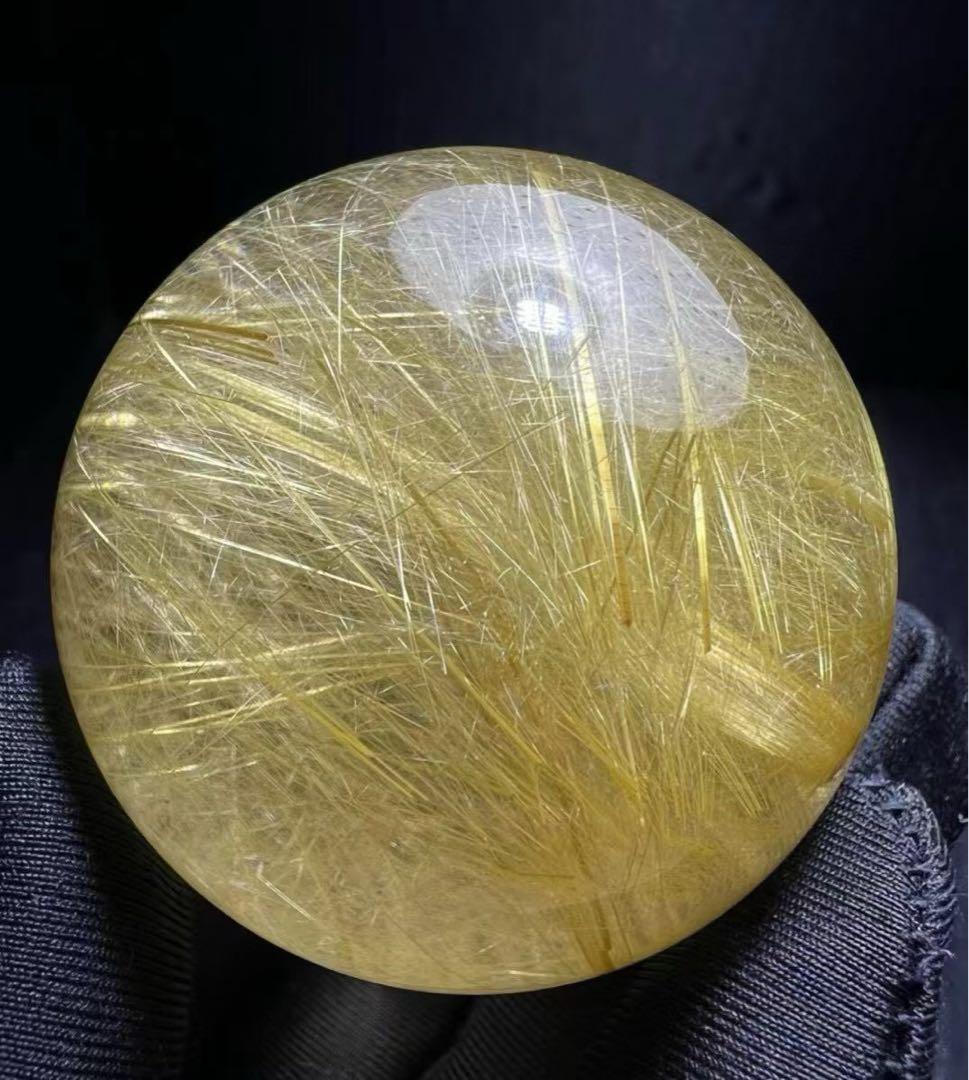 ⭐︎【天然】ゴールド ルチル クオーツ 置物 51.8mm 195g