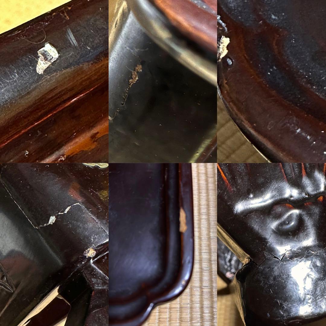 骨董 木造螺鈿テーブル 希少 折りたたみ　送料無料　レトロ　蔵出