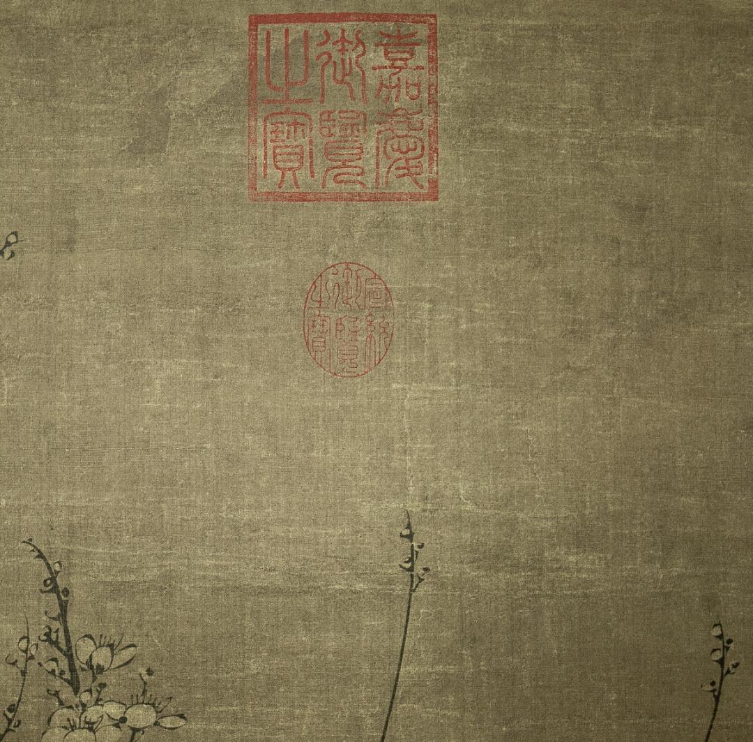 掛軸-1708　元　王冕　南枝春早図　二玄社　印刷工芸作品　中国書画