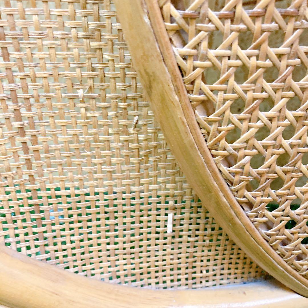 昭和レトロ　ラタン　パーテーション　ペンギン　2連　間仕切り