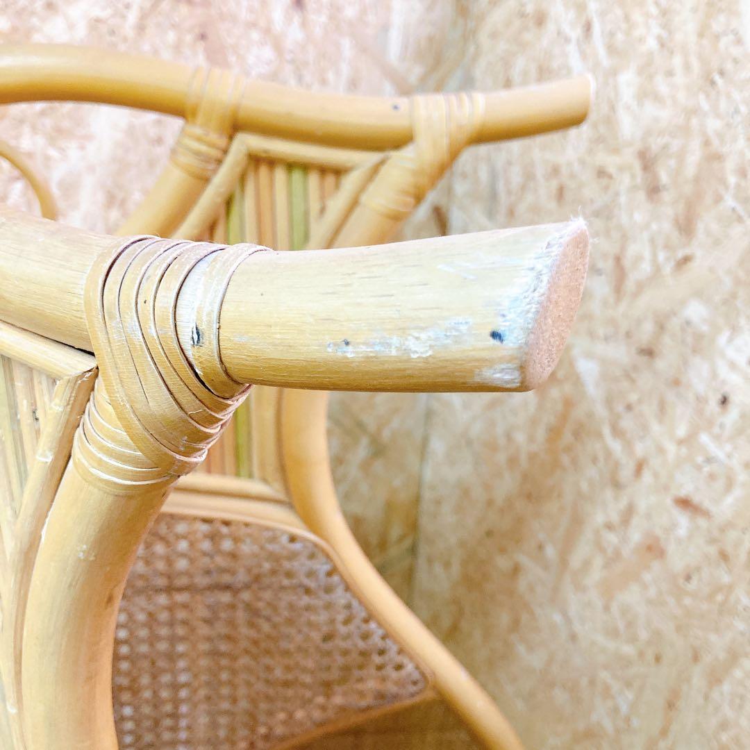 昭和レトロ　ラタン　パーテーション　ペンギン　2連　間仕切り