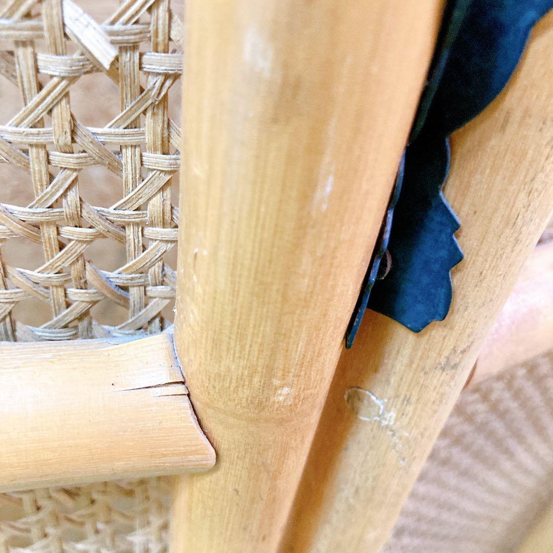 昭和レトロ　ラタン　パーテーション　ペンギン　2連　間仕切り