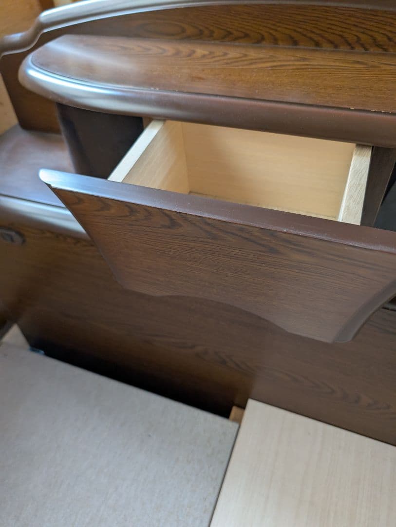 木製シングルベッドフレーム 引出し付き