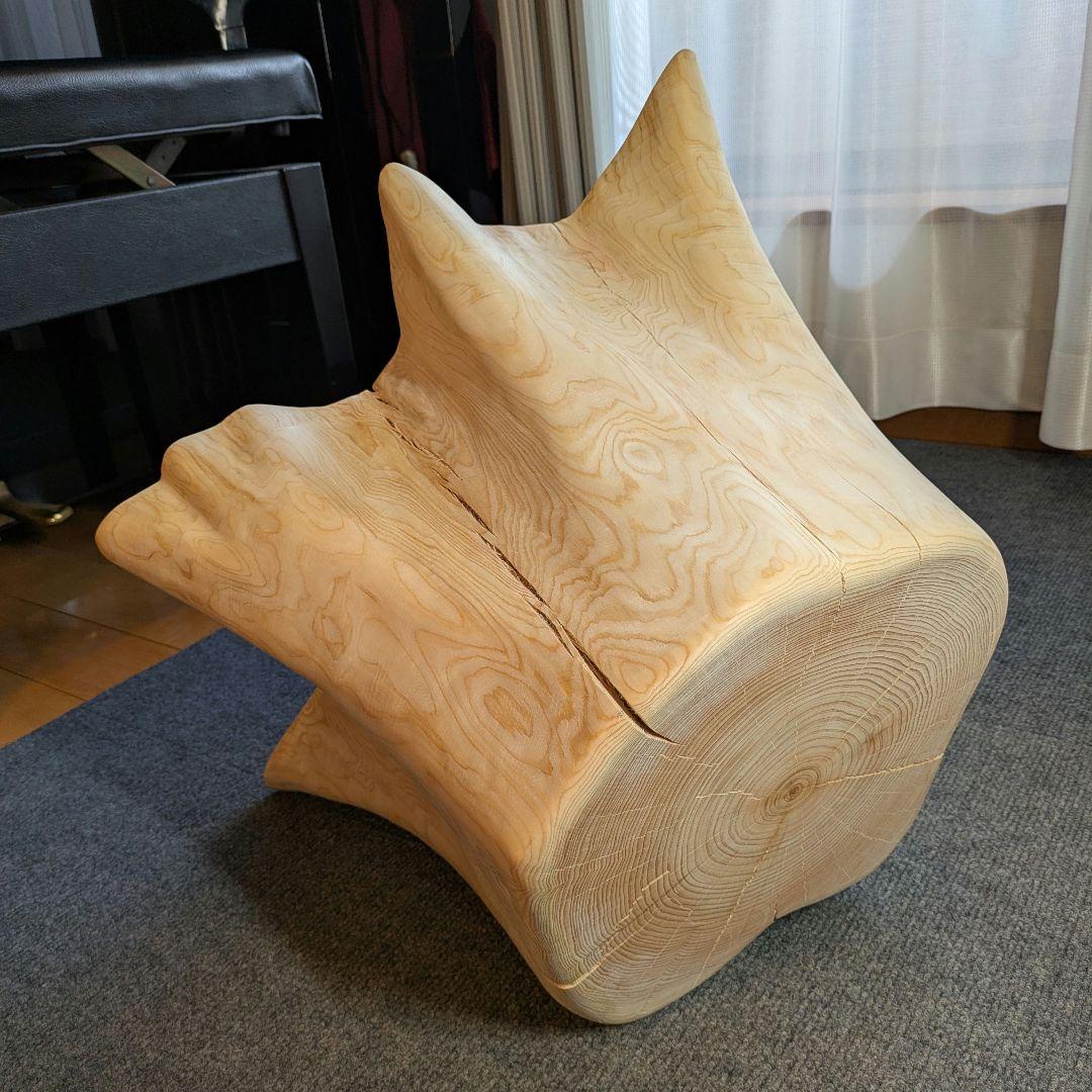 檜　切り株　丸太　椅子　スツール　 テーブル　高さ約31.5㎝