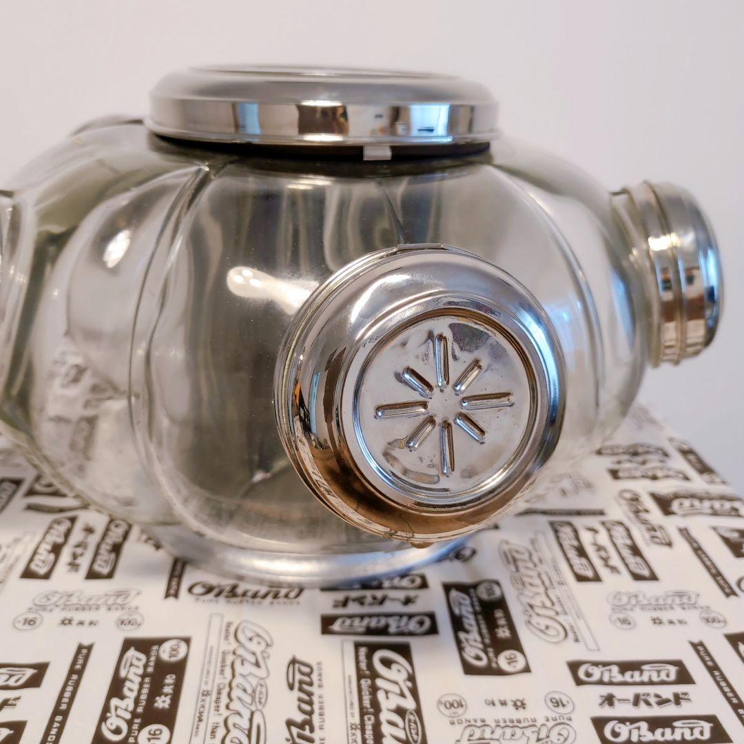 古道具　ガラスケース　海外アンティークの置物 キャンディーキャニスター　回転式