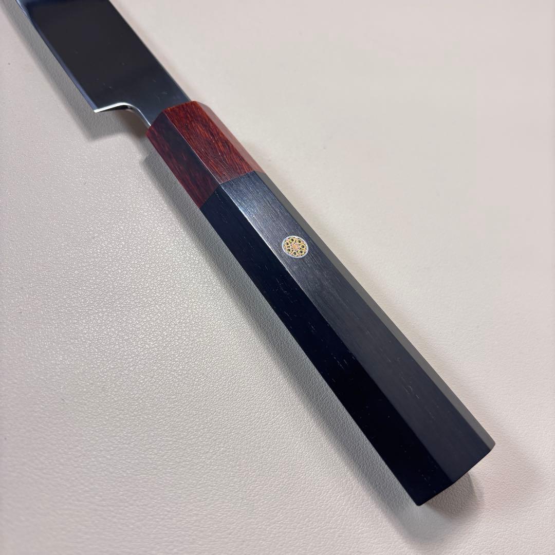 270mm 切付柳刃包丁 鏡面 黒檀紫檀八角柄 刺身包丁 全鋼ༀ