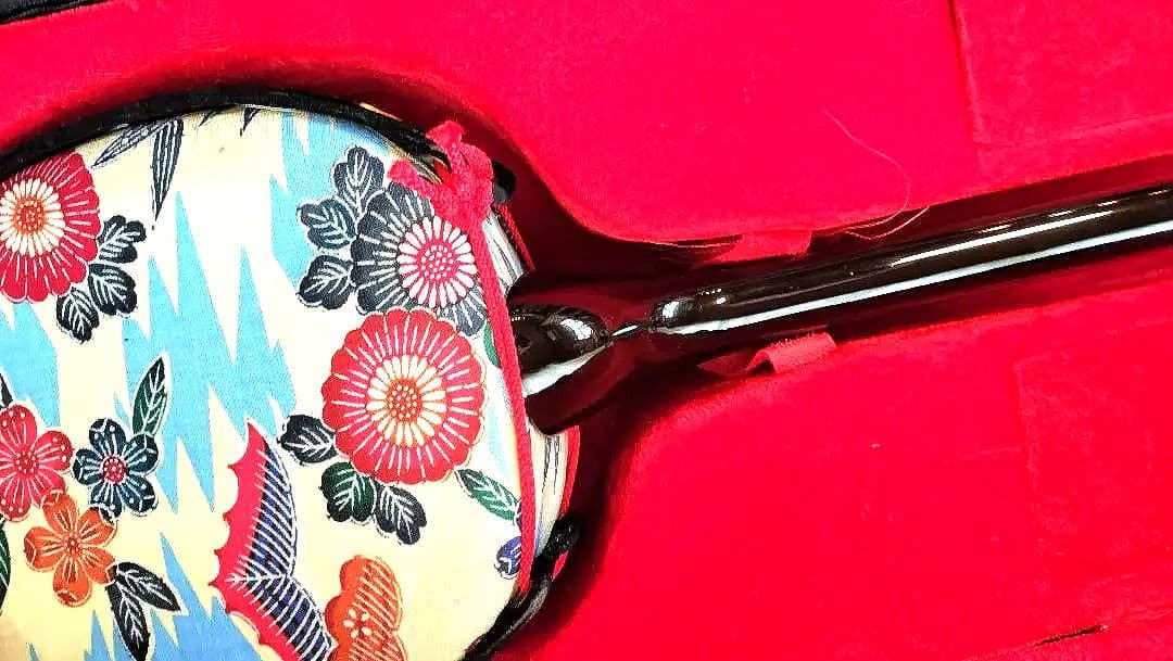 人工革 デザイン三線 美品