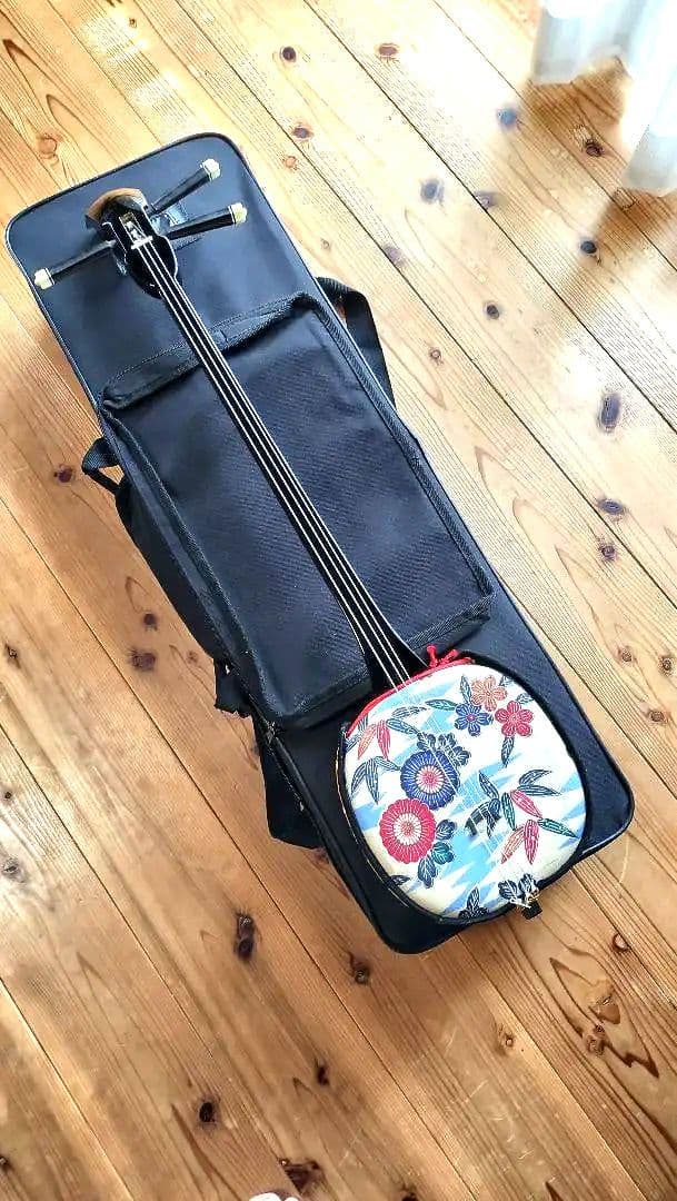 人工革 デザイン三線 美品