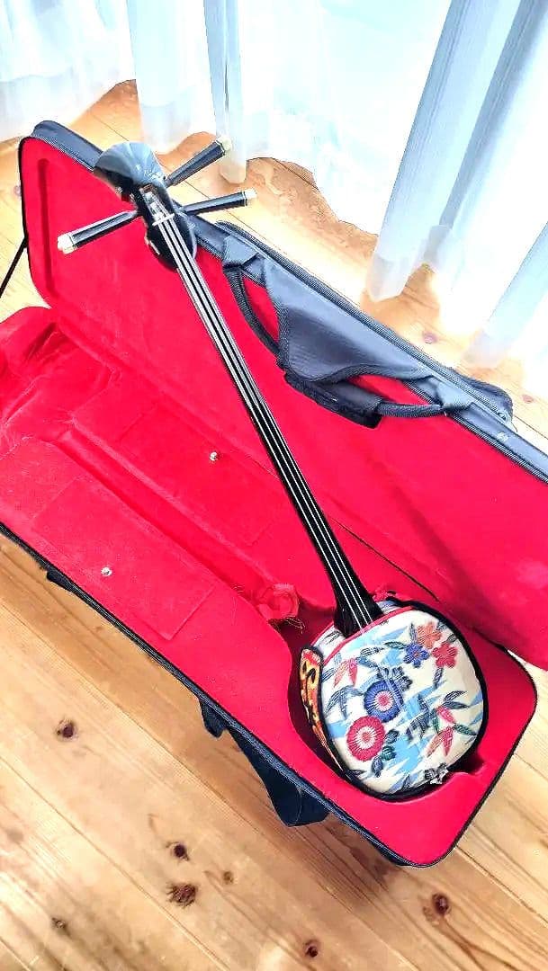 人工革 デザイン三線 美品