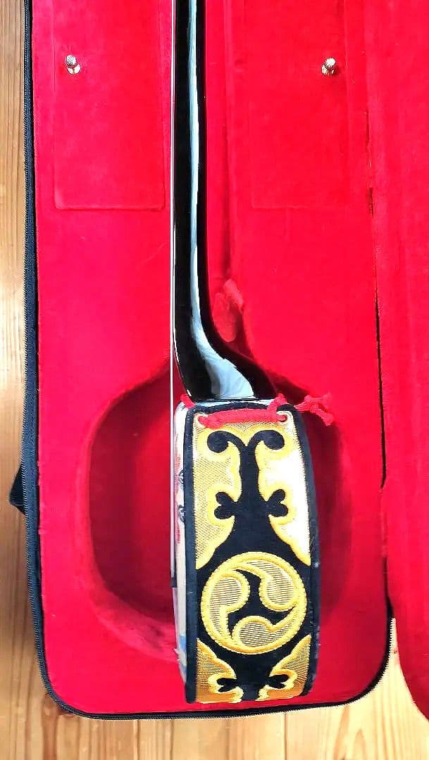 人工革 デザイン三線 美品