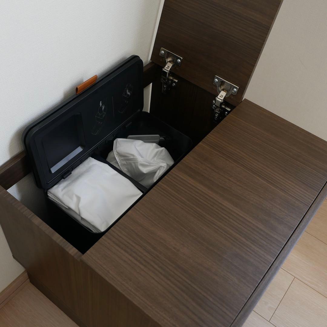 掃除ロボット基地収納 ナイトテーブル｜ゴミステーション対応・隠し引出し付｜DIY