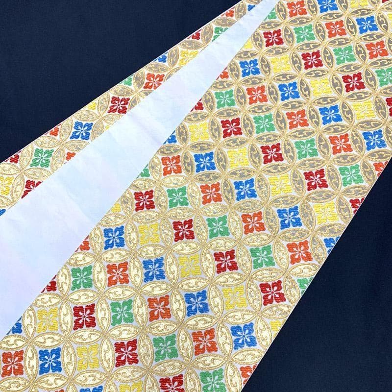 502ag13■七五三 川島織物 7歳 全通袋帯 ハーフ成人式 花菱文■美品