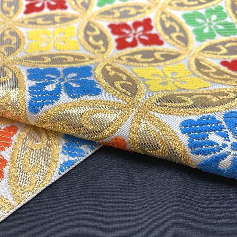 502ag13■七五三 川島織物 7歳 全通袋帯 ハーフ成人式 花菱文■美品